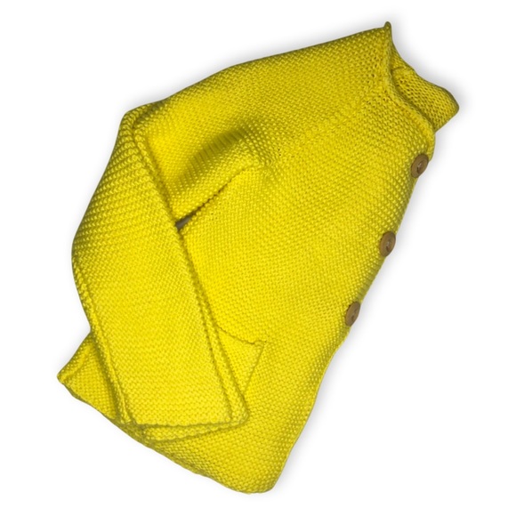 Mini Boden Knit Cardigan Yellow Button Up - Picture 4 of 5